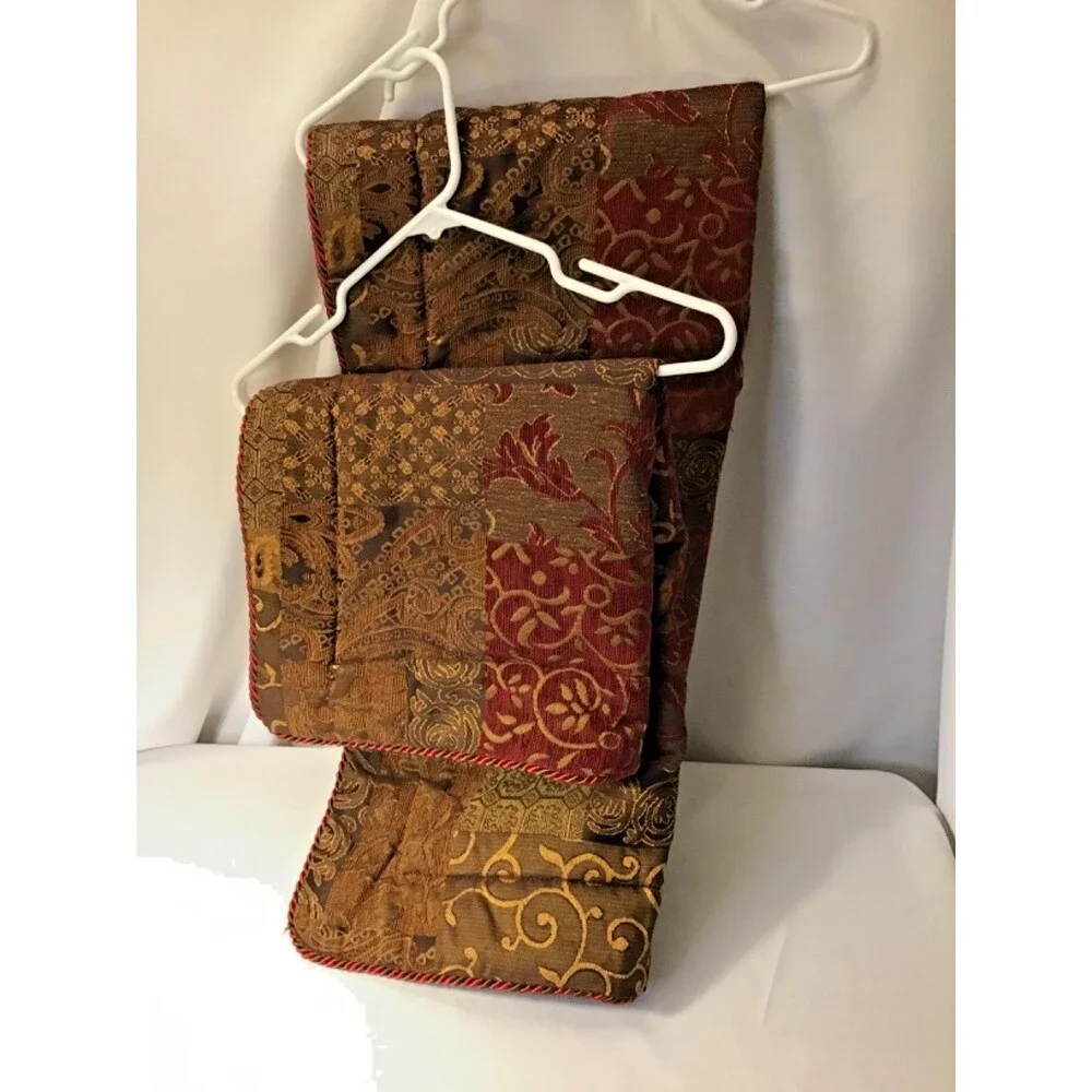 Croscill Galleria Red Brown Gold Queen Pillow Shams (Set of 2)